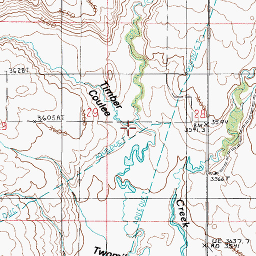 Topographic Map of Timber Coulee, MT