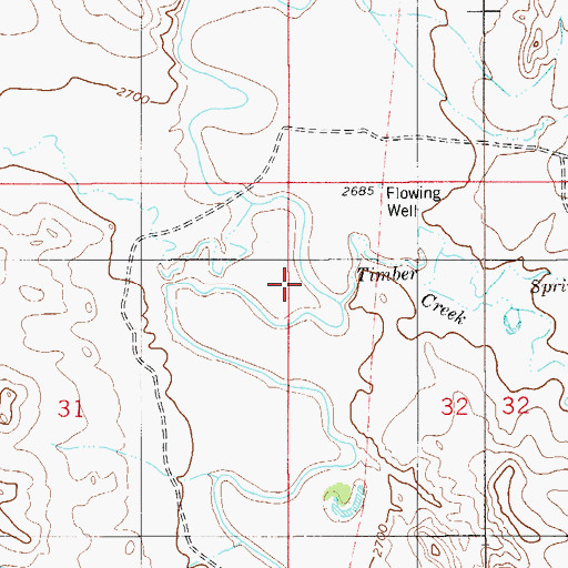 Topographic Map of Timber Creek, MT