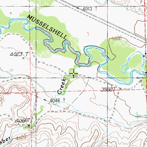 Topographic Map of Timber Creek, MT
