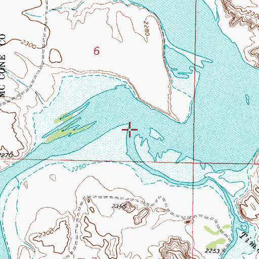 Topographic Map of Timber Creek, MT
