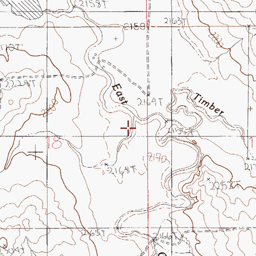 Topographic Map of Timber Creek, MT