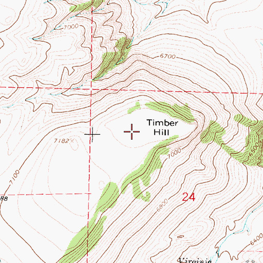 Topographic Map of Timber Hill, MT