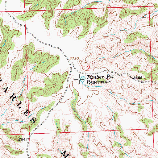 Topographic Map of Timber Pit Reservoir, MT