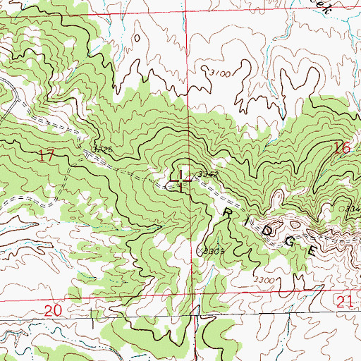 Topographic Map of Timber Ridge, MT