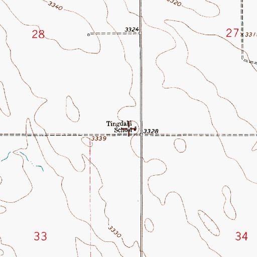 Topographic Map of Tingdahl School (historical), MT