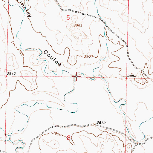 Topographic Map of Tinsley Coulee, MT