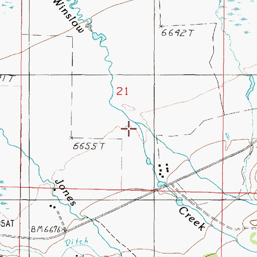 Topographic Map of Tipton Creek, MT