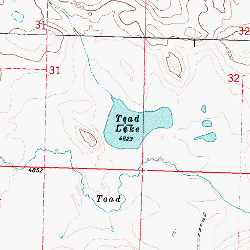 Topographic Map of Toad Lake, MT