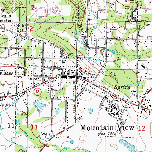 Topographic Map of Mountain View, AR
