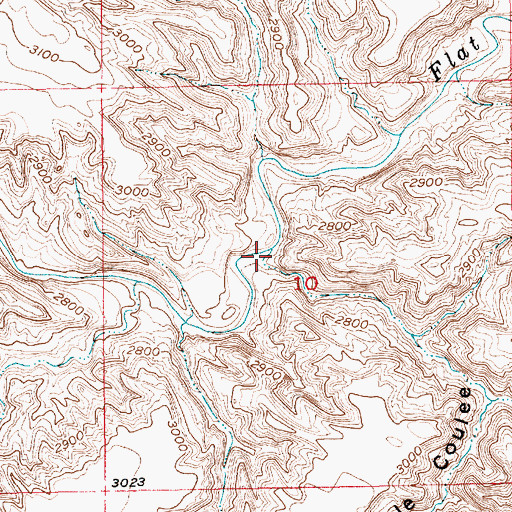 Topographic Map of Tom Dale Coulee, MT