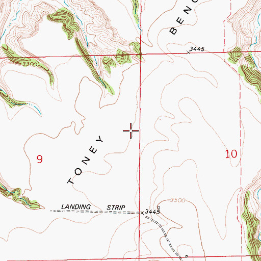 Topographic Map of Toney Bench, MT