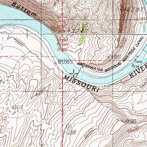 Topographic Map of Toston Dam, MT
