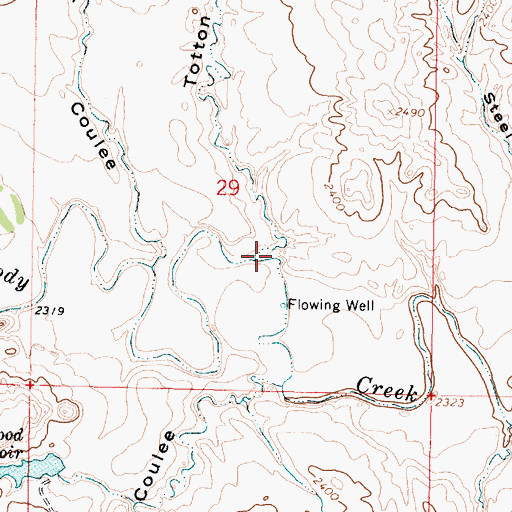 Topographic Map of Totton Coulee, MT