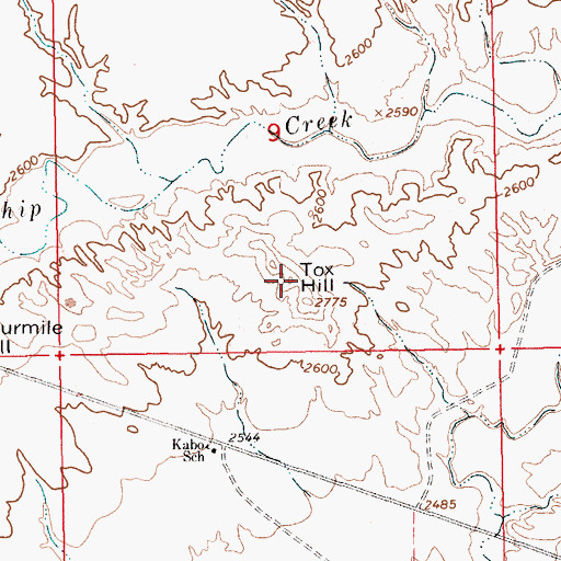 Topographic Map of Tox Hill, MT