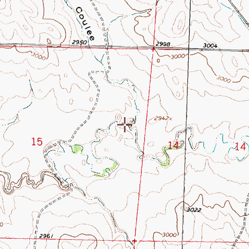 Topographic Map of Trace Coulee, MT