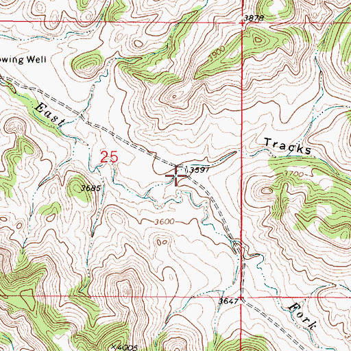 Topographic Map of Tracks Draw, MT