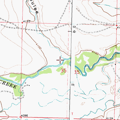 Topographic Map of Trail Coulee, MT