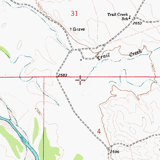 Topographic Map of Trail Creek, MT