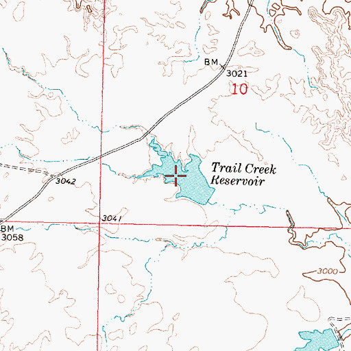 Topographic Map of Trail Creek Reservoir, MT