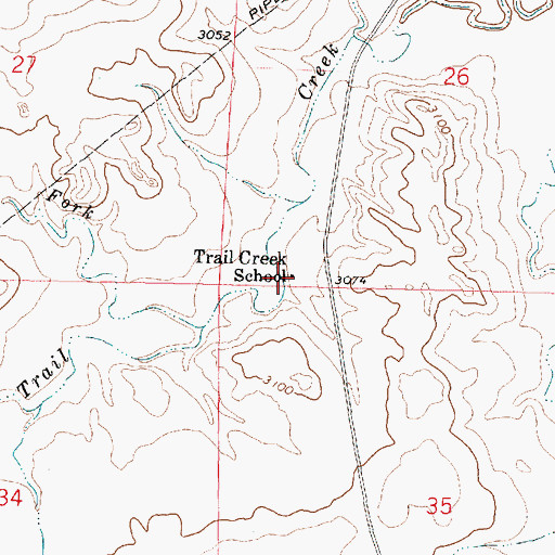 Topographic Map of Trail Creek School (historical), MT