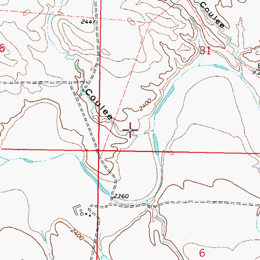Topographic Map of Tree Coulee, MT