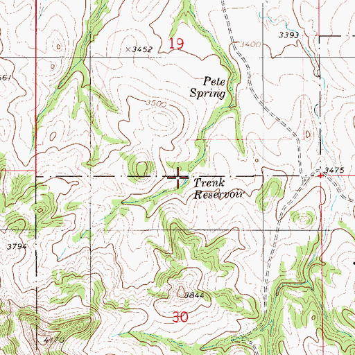 Topographic Map of Trenk Reservoir, MT