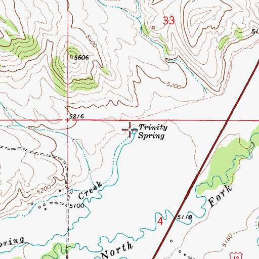 Topographic Map of Trinity Spring, MT