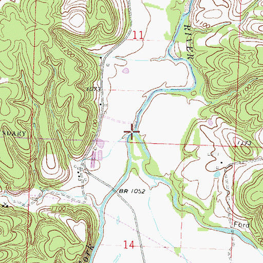 Topographic Map of Muddy Fork, AR