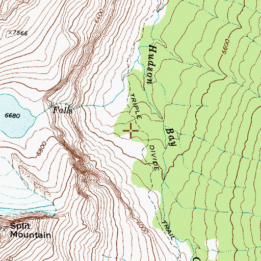 Topographic Map of Triple Divide Trail, MT