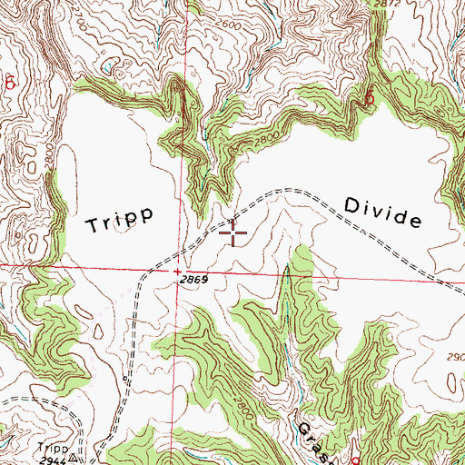 Topographic Map of Tripp Divide, MT