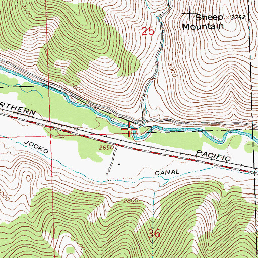Topographic Map of Trisky Creek, MT