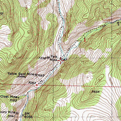 Topographic Map of Trout Creek, MT