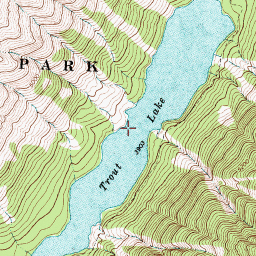 Topographic Map of Trout Lake, MT
