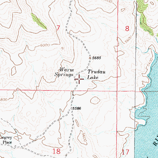 Topographic Map of Trudau Lake, MT