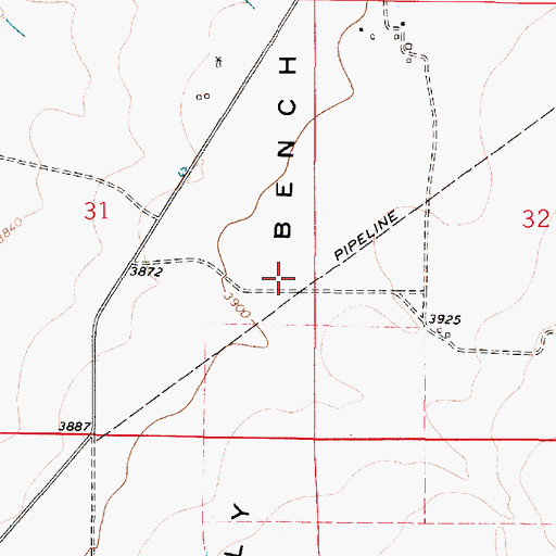 Topographic Map of Truly Bench, MT