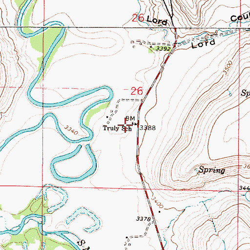 Topographic Map of Truly School (historical), MT