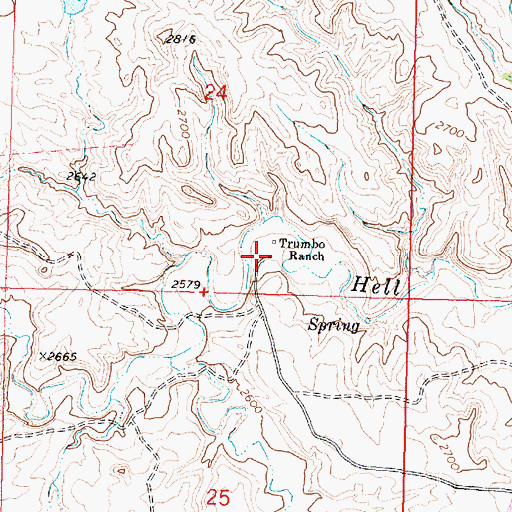 Topographic Map of Trumbo Ranch, MT