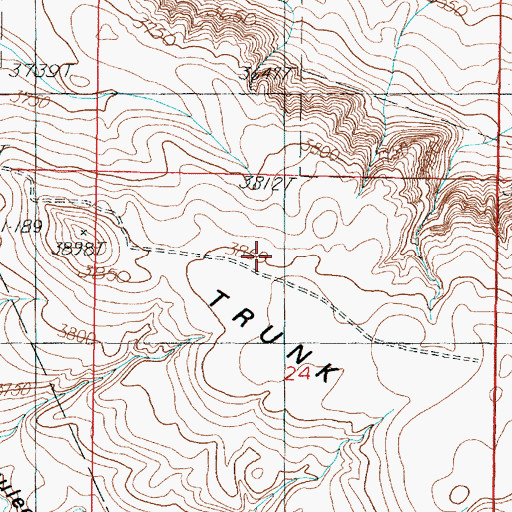Topographic Map of Trunk Butte, MT