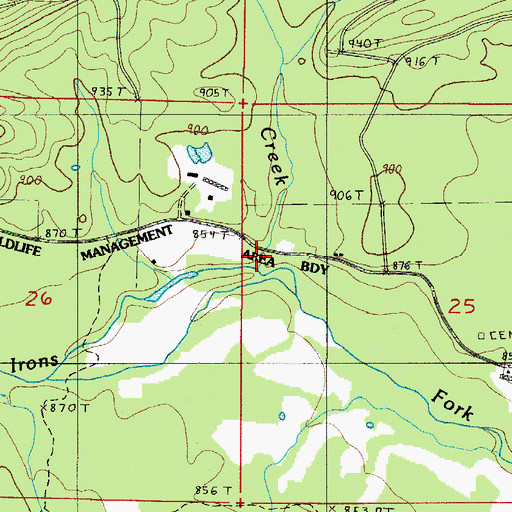 Topographic Map of Mulberry Creek, AR