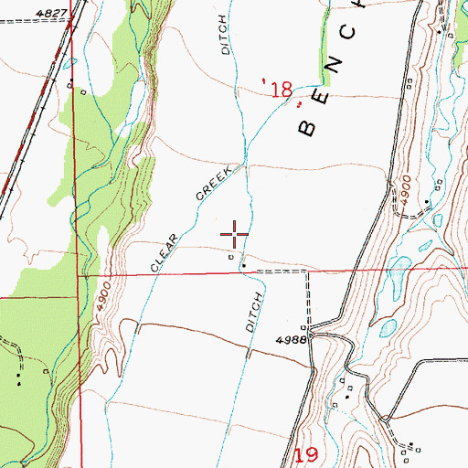 Topographic Map of Tuck-Crockett Ditch, MT