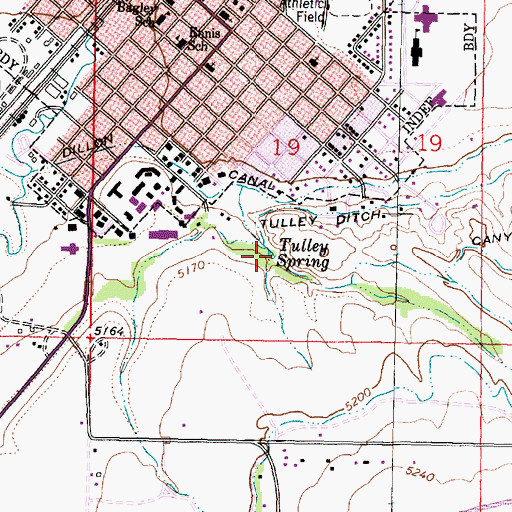 Topographic Map of Tulley Spring, MT
