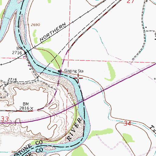 Topographic Map of Tullock Creek, MT