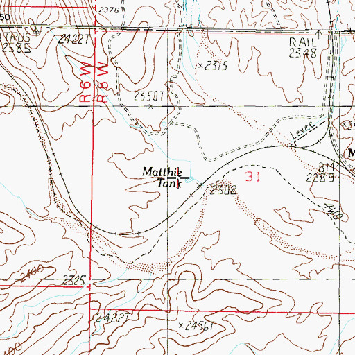 Topographic Map of Matthie Tank, AZ