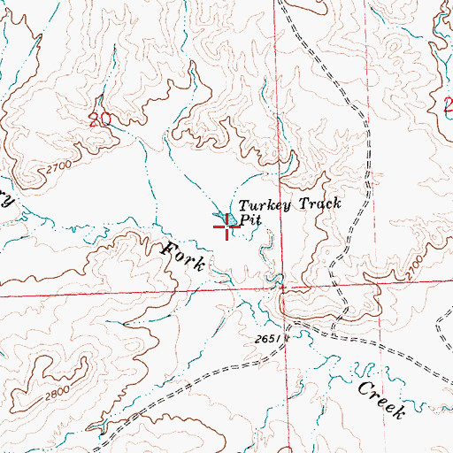 Topographic Map of Turkey Track Pit, MT