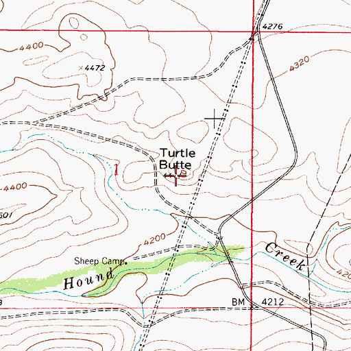 Topographic Map of Turtle Butte, MT
