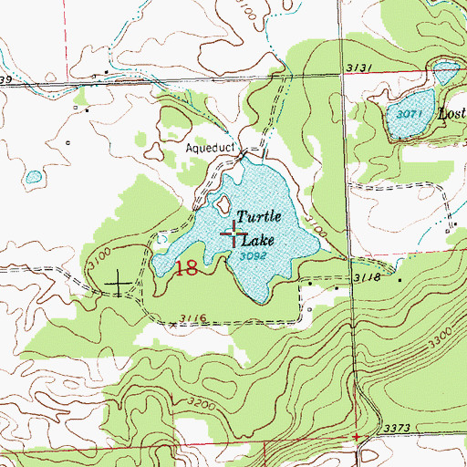 Topographic Map of Turtle Lake, MT
