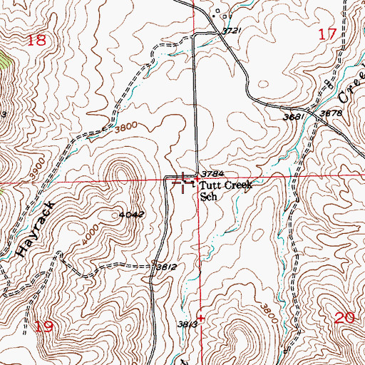 Topographic Map of Tutt Creek School (historical), MT
