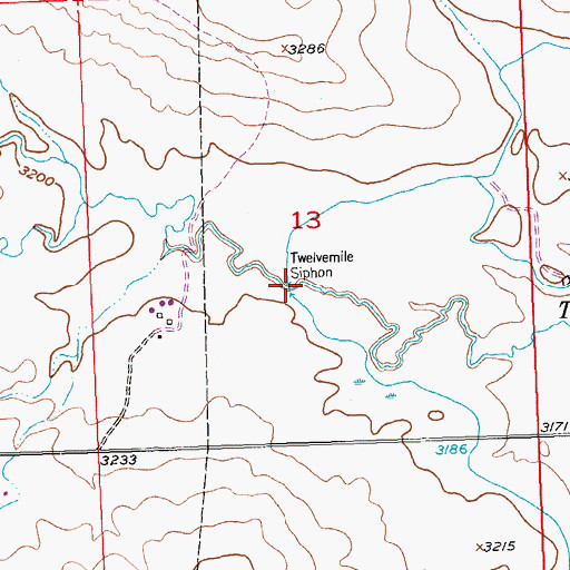 Topographic Map of Twelvemile Siphon, MT