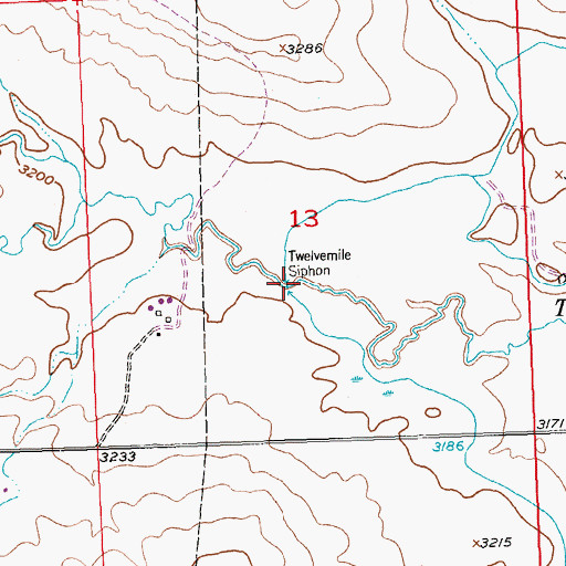 Topographic Map of Twelvemile Siphon, MT