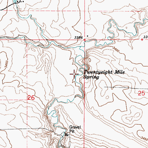 Topographic Map of Twentyeight Mile Spring, MT